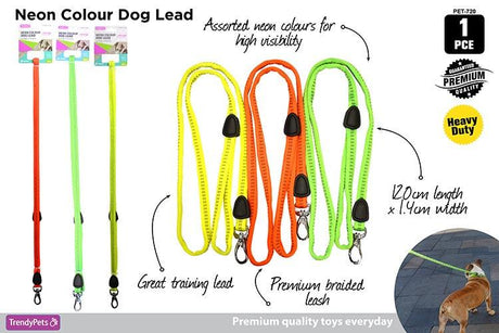 Fluro Nylon Dog Lead 120 cm - Glowish