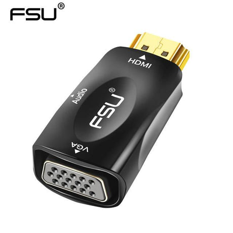 HDMI to VGA Adapter Converter with Audio Cable Black - Glowish