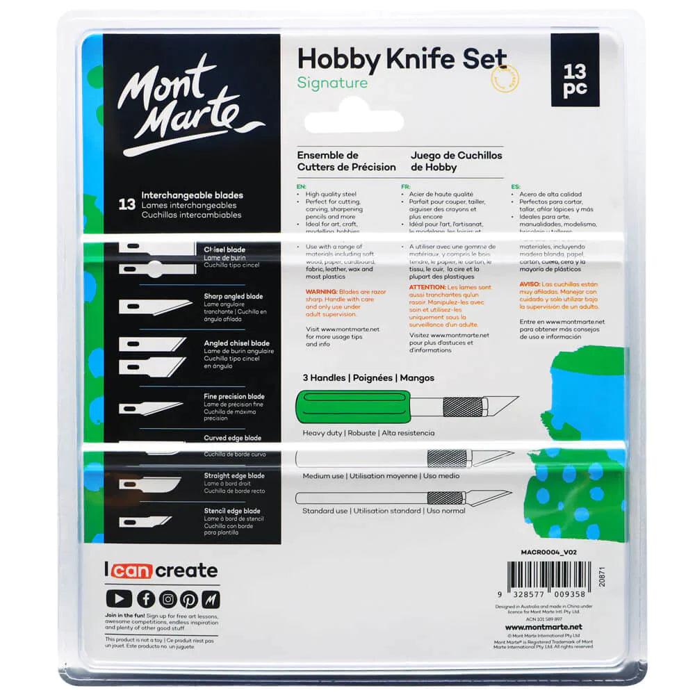Hobby Knife Set Signature 13pc - Mont Marte - Glowish