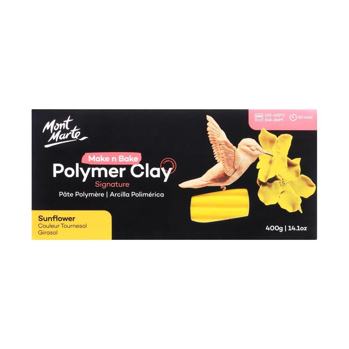 Make n Bake Polymer Clay Signature 400g (14.1oz) - Sunflower Mont Marte - Glowish
