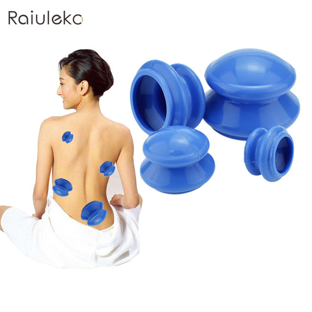 4Pcs B Moisture Absorber Anti Cellulite Vacuum Cupping Silicone Cup Body Massage
