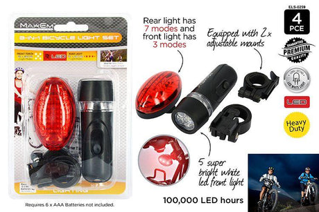 Maxem 3-in-1 Bicycle Light set - Glowish