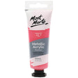 Metallic Acrylic Paint Premium 50ml (1.7 US fl.oz) Tube - Magenta - Mont Marte - Glowish