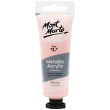 Metallic Acrylic Paint Premium 50ml (1.7 US fl.oz) Tube - Pink - Mont Marte - Glowish