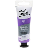 Metallic Acrylic Paint Premium 50ml (1.7 US fl.oz) Tube - Purple - Mont Marte - Glowish