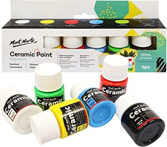 Mont Marte Ceramic Liquid Paint Set 6pcs x 20ml (0.7oz) - Glowish