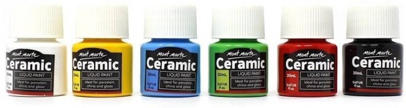 Mont Marte Ceramic Liquid Paint Set 6pcs x 20ml (0.7oz) - Glowish