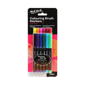 Mont Marte Coloring Brush Markers Signature 12pcs - Glowish