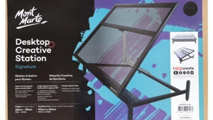 Mont Marte Desktop Creative Art / Craft Station Table - Glass Top