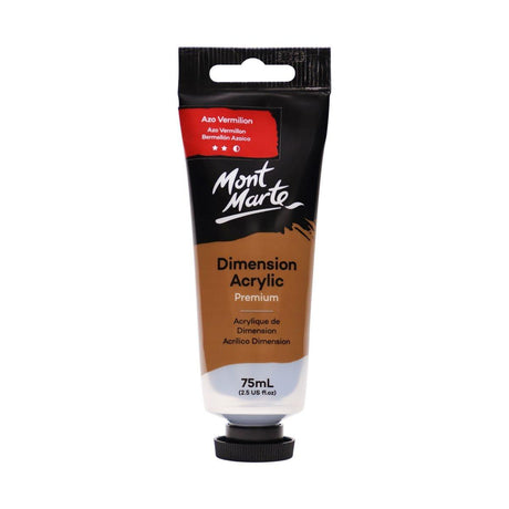 Mont Marte Dimension Acrylic Premium 75ml Tube - Azo Vermillion - Glowish