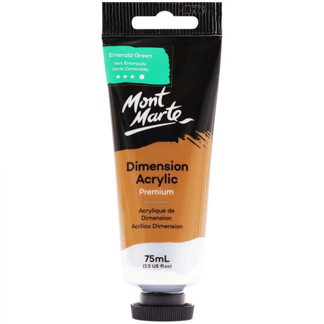 Mont Marte Dimension Acrylic Premium 75ml Tube - Emerald Green - Glowish