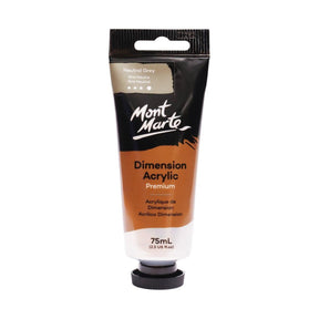 Mont Marte Dimension Acrylic Premium 75ml Tube - Neutral Grey - Glowish