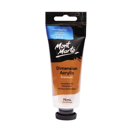 Mont Marte Dimension Acrylic Premium 75ml Tube - Pearl Sapphire - Glowish