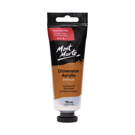 Mont Marte Dimension Acrylic Premium 75ml Tube - Pearl Wine Red - Glowish