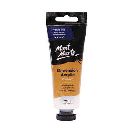 Mont Marte Dimension Acrylic Premium 75ml Tube - Phthalo Blue - Glowish