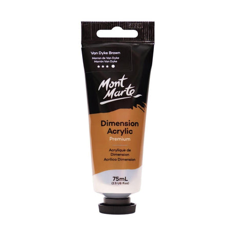 Mont Marte Dimension Acrylic Premium 75ml Tube - Van Dyke Brown - Glowish