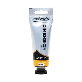 Mont Marte Dimension Acrylic Premium 75ml Tube - Yellow Deep - Glowish