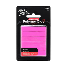 Mont Marte Make n Bake Polymer Clay Signature 60g - Cerise - Glowish