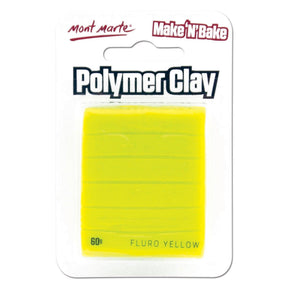 Mont Marte Make n Bake Polymer Clay Signature 60g - Fluro Yellow - Glowish