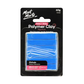 Mont Marte Make n Bake Polymer Clay Signature 60g - Phthalo Blue - Glowish