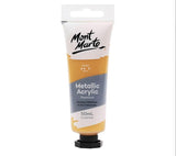 Mont Marte Metallic Acrylic Paint Tube Premium 50ml (1.7oz) - Gold.