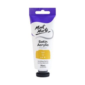 Mont Marte Satin Acrylic Paint Tube 75ml - Gold - Glowish