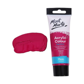 Mont Marte Studio Acrylic Paint Tube 75ml - Magenta - Glowish
