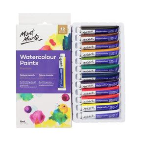 Mont Marte Watercolor Paints Premium 12pcs x 8ml (0.3oz) - Glowish