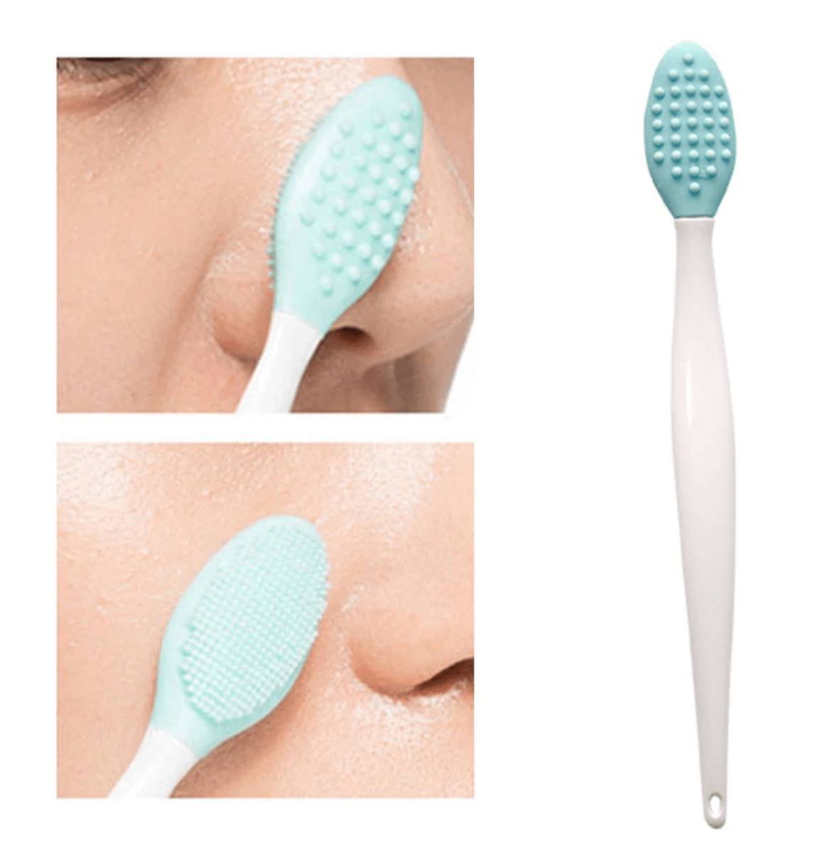 Nose Clean Blackhead Removal Silicone Brush Tool - Green - Glowish