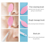 Nose Clean Blackhead Removal Silicone Brush Tool - Pink - Glowish