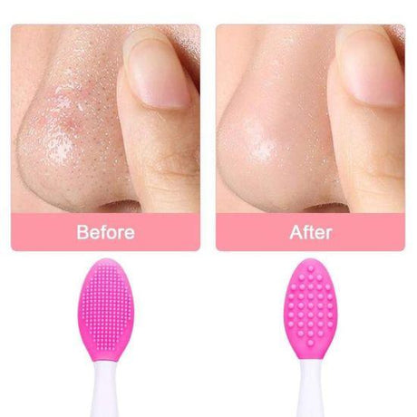 Nose Clean Blackhead Removal Silicone Brush Tool - Rose Red - Glowish