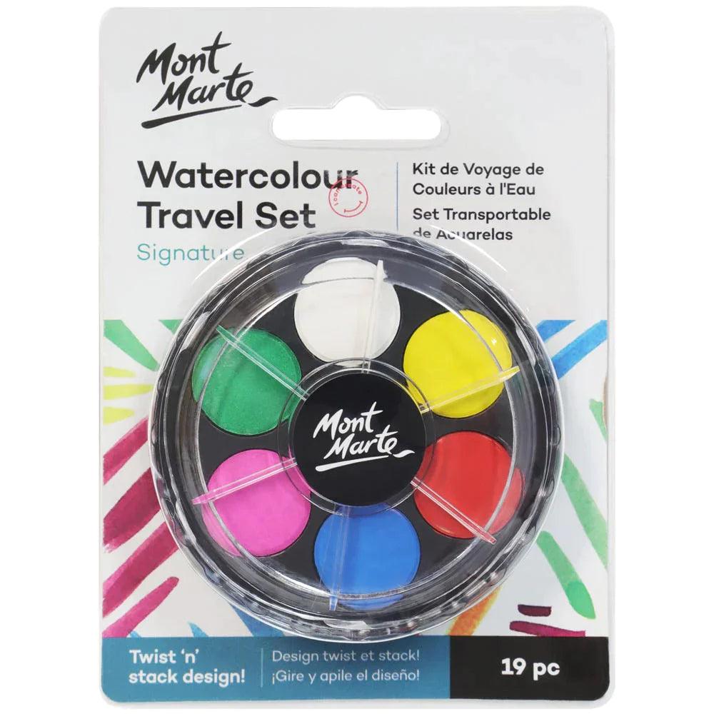 Paint Set - Watercolour Travel Disc 18pc - Mont Marte - Glowish