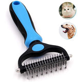 Pet Grooming Tool - Double Sided Shedding and Dematting Undercoat Rake Comb.