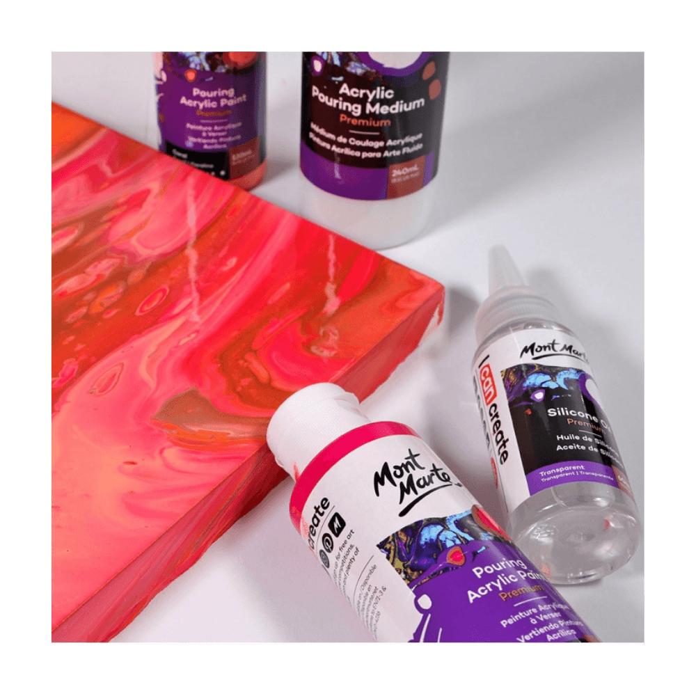 Pouring Paint Kit - Premium Acrylic Paint Set 4x120ml Coral - Glowish