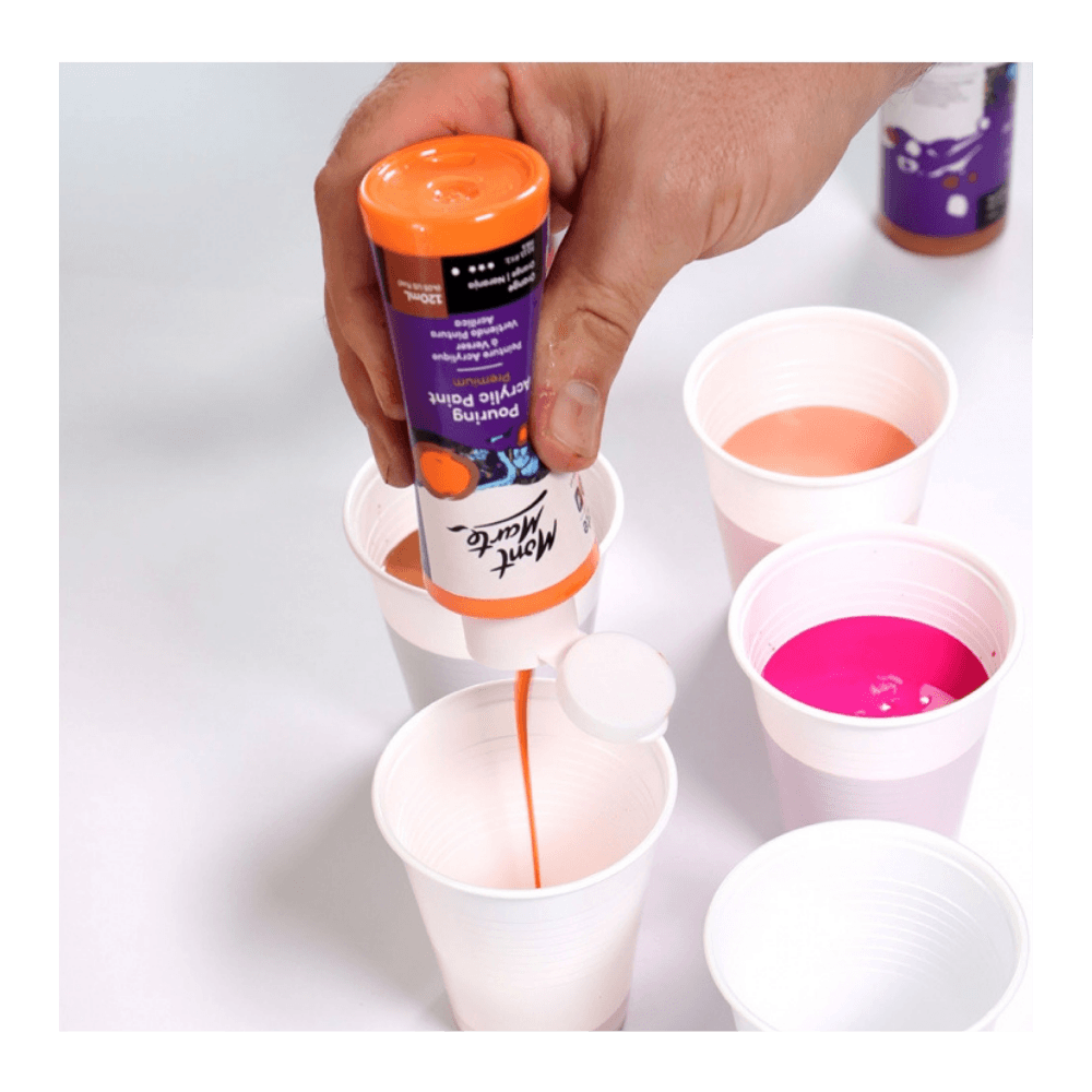 Pouring Paint Kit - Premium Acrylic Paint Set 4x120ml Coral - Glowish