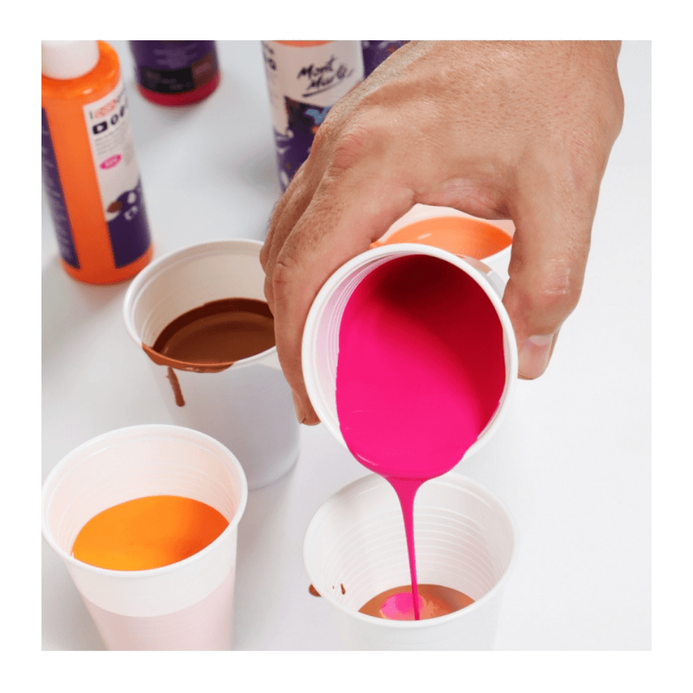 Pouring Paint Kit - Premium Acrylic Paint Set 4x120ml Coral - Glowish
