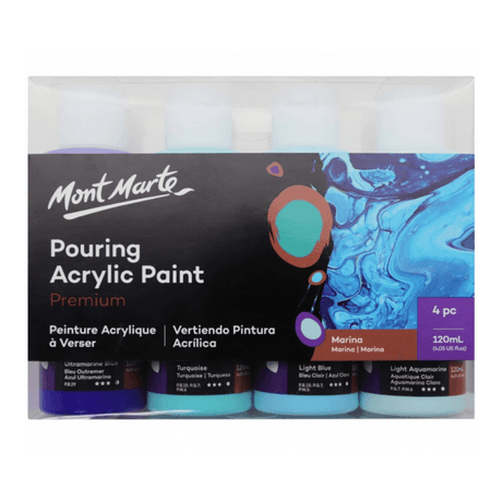 Premium Pouring Acrylic Paint 120ml 4pc Set - Marina - Glowish