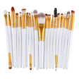 Professional 15 Pcs Cosmetic Makeup Brush Set - Gold & White.