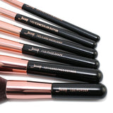 Professional Rose-Gold/Black Makeup Brushes Set 15 Pcs - Glowish