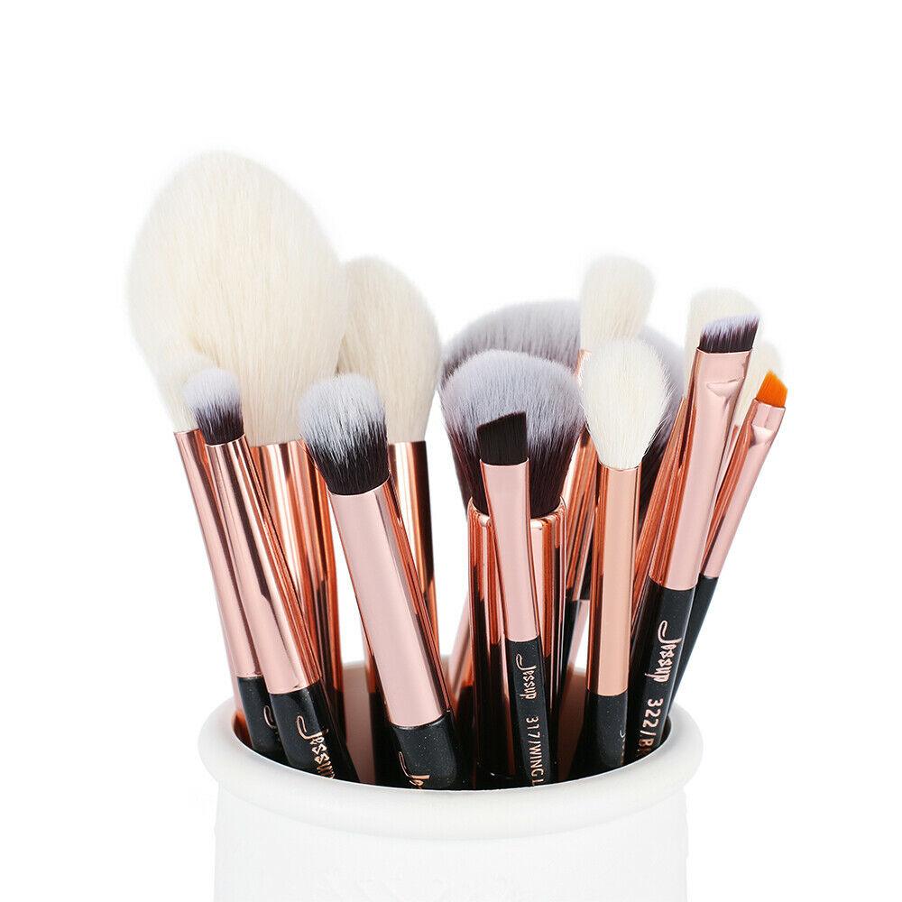 Professional Rose-Gold/Black Makeup Brushes Set 15 Pcs - Glowish