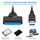 Sata 3 to USB Adapter Up to 6 Gbps Support 2.5 Inches External - 22 pin - Glowish