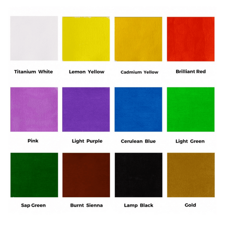 Signature Fabric Paints 12pc x 20ml (0.7oz) - Glowish
