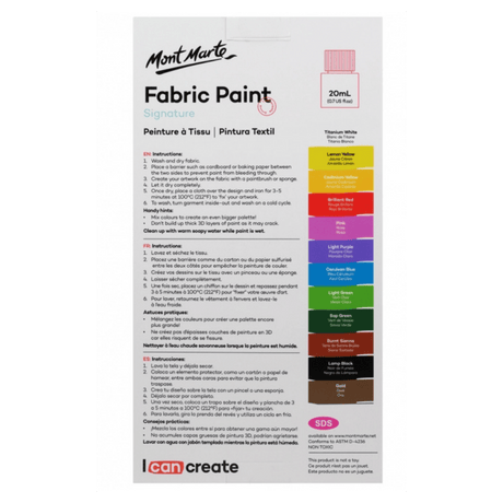 Signature Fabric Paints 12pc x 20ml (0.7oz) - Glowish