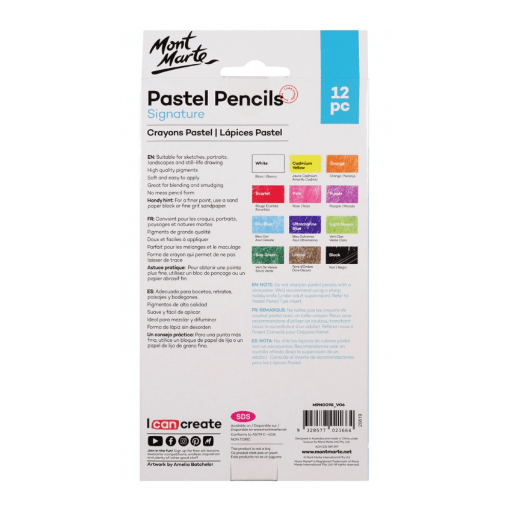 Signature Pastel Pencils 12 Colours - Glowish