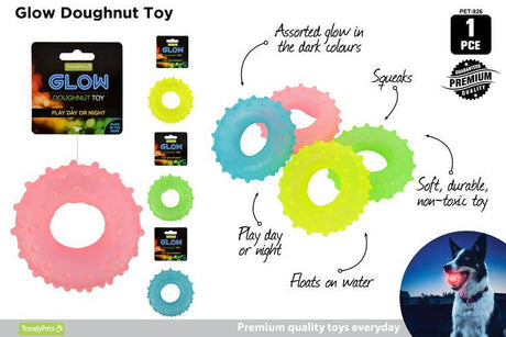 TrendyPets Glow Doughnut Toy - Glowish
