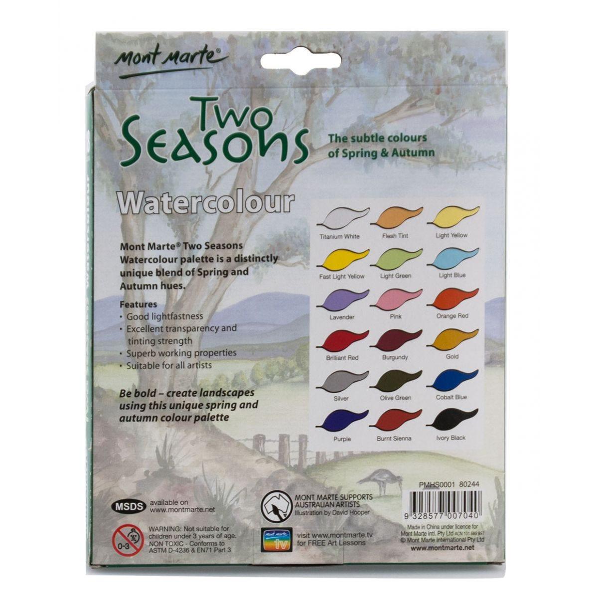 Two Seasons Water color Signature 18pcs x 12ml (0.4oz) - Mont Marte - Glowish