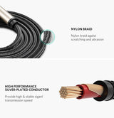 Ugreen 6.5mm Jack Audio Cable/6.35 Jack Male to Male Aux Cable 3m (Black) - Glowish