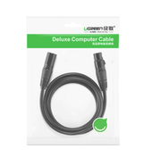 Ugreen XLR Cannon Male to Female Microphone Extension Audio Cable 2m (Black) - Glowish