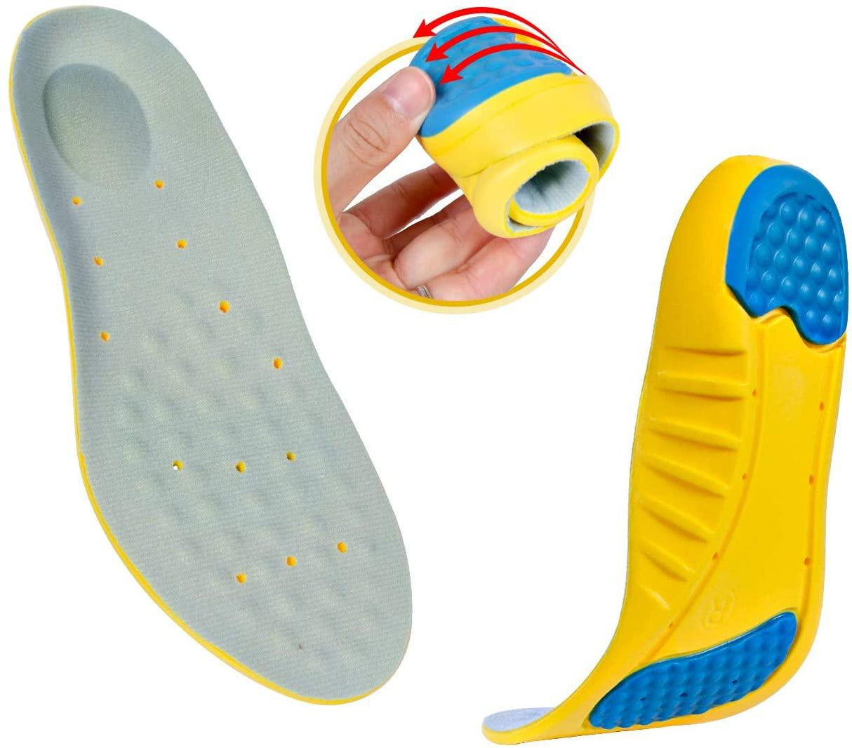 Unisex - Memory Foam Arch Support Insoles Lightweight - Glowish