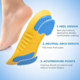 Unisex - Memory Foam Arch Support Insoles Lightweight - Glowish